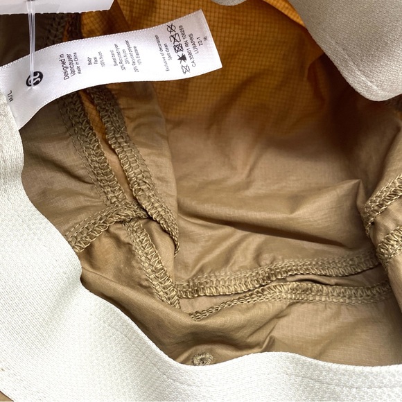 LULULEMON OLIVE ARMY GREEN Patch Logo Bucket Hat Chin Strap Cord Unisex M / L - Picture 5 of 8